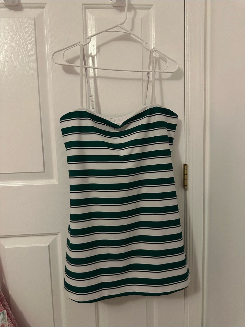 Abercrombie & Fitch Green and White Striped Spaghetti Strap YPB Dress